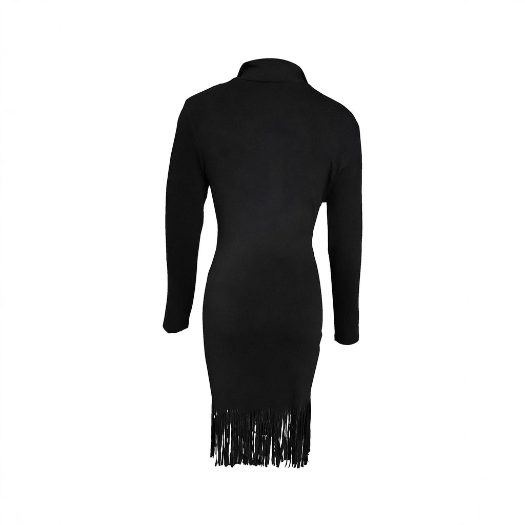 Women's Zipper Fringe Casual Dress