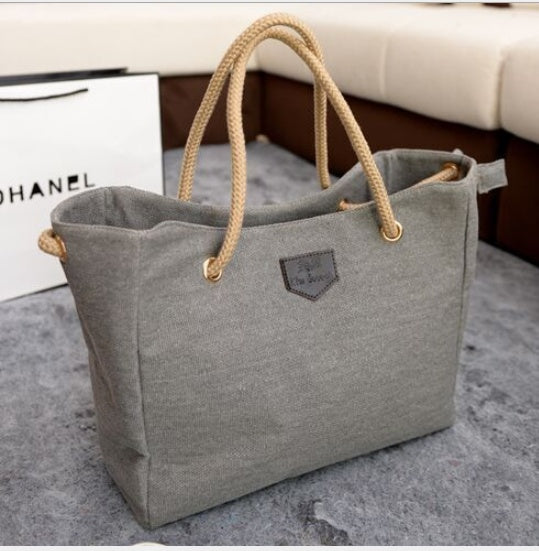 Factory direct new Korean version of the canvas canvas handbags Fashion wild simple trend women's large bags