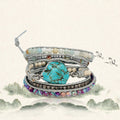 Turquoise hand-woven leather bracelet