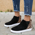 Leopard Print Flats Women V Cutout Elastic Band Shoes