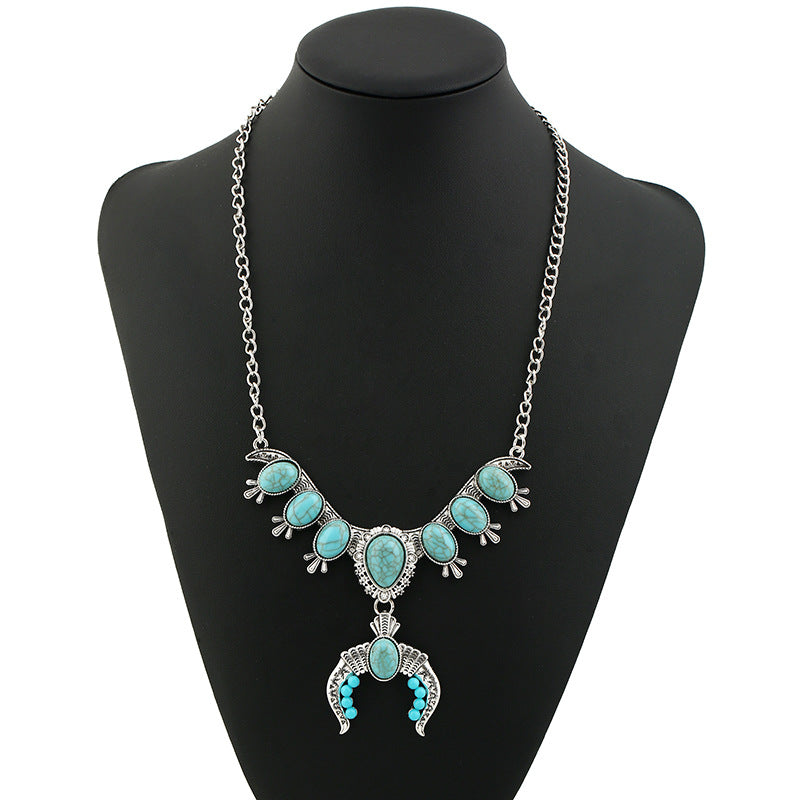 Exaggerated Jewelry Ethnic Style Turquoise Pendant
