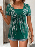 Fashionable Round-Loop Casual Short-Sleeve Women's