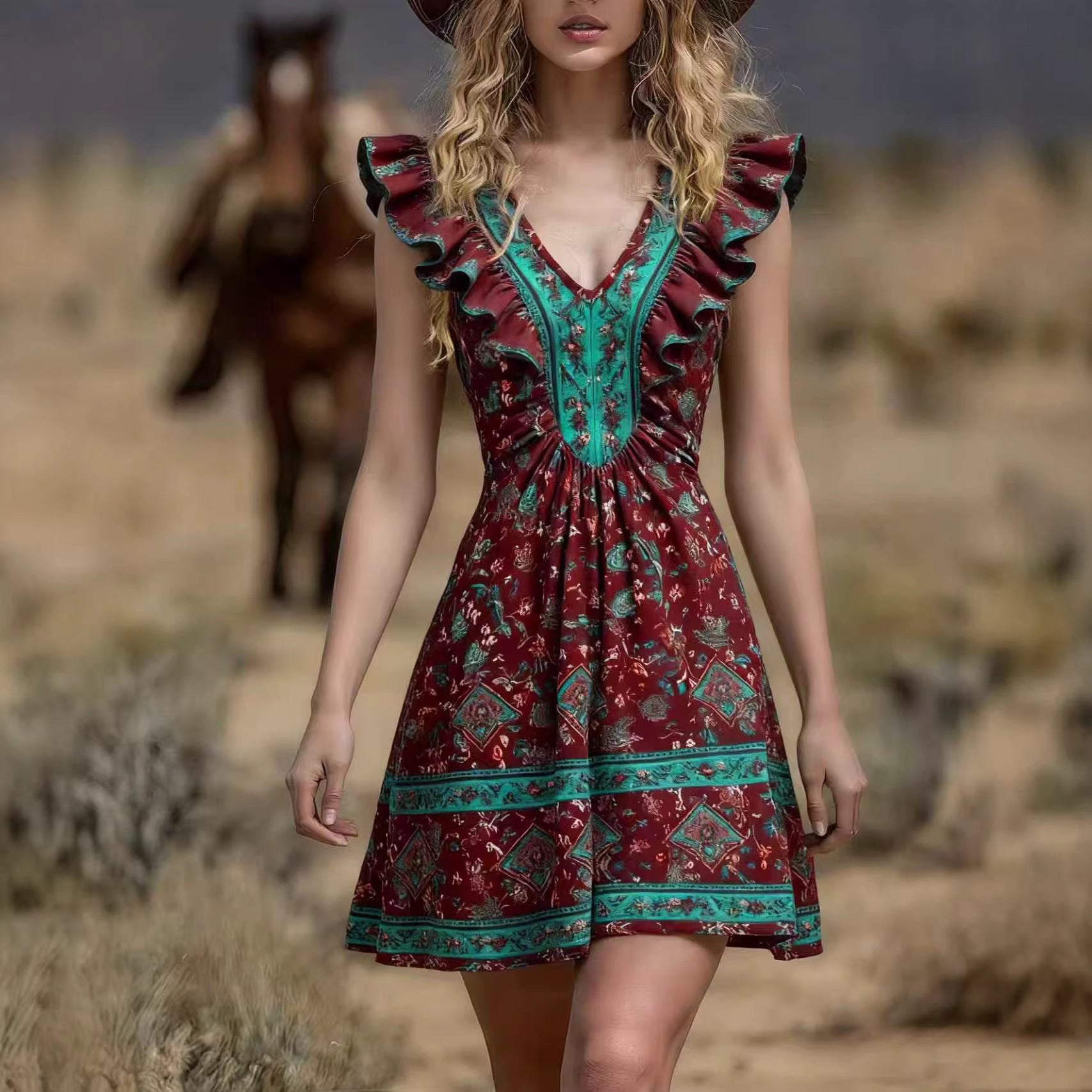 Trendy On-trend Printed Womens Dress