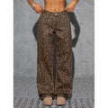 Retro Leopard Print High-waist Jeans