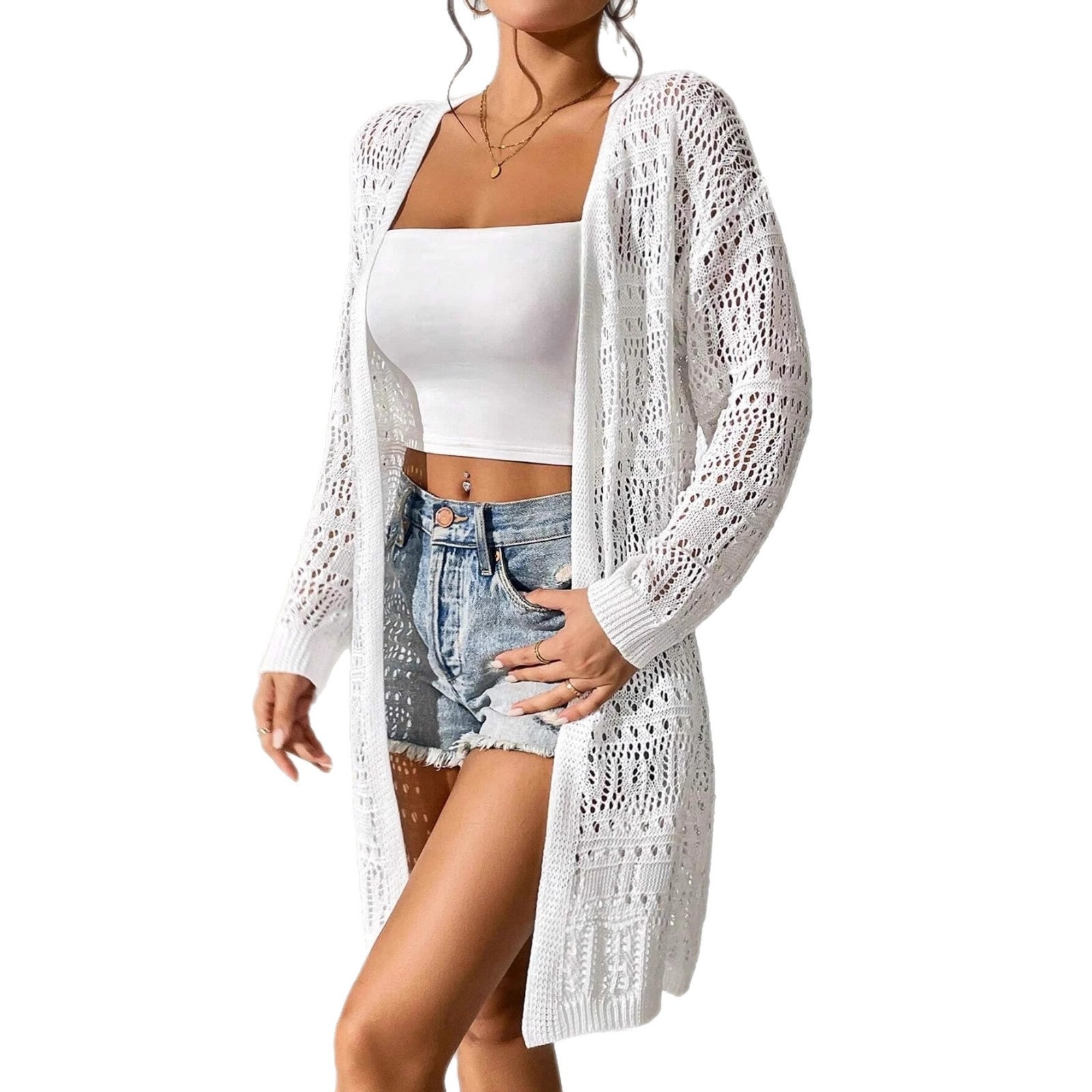 Women's Solid Color Knitted Sweater – Lightweight Summer Style