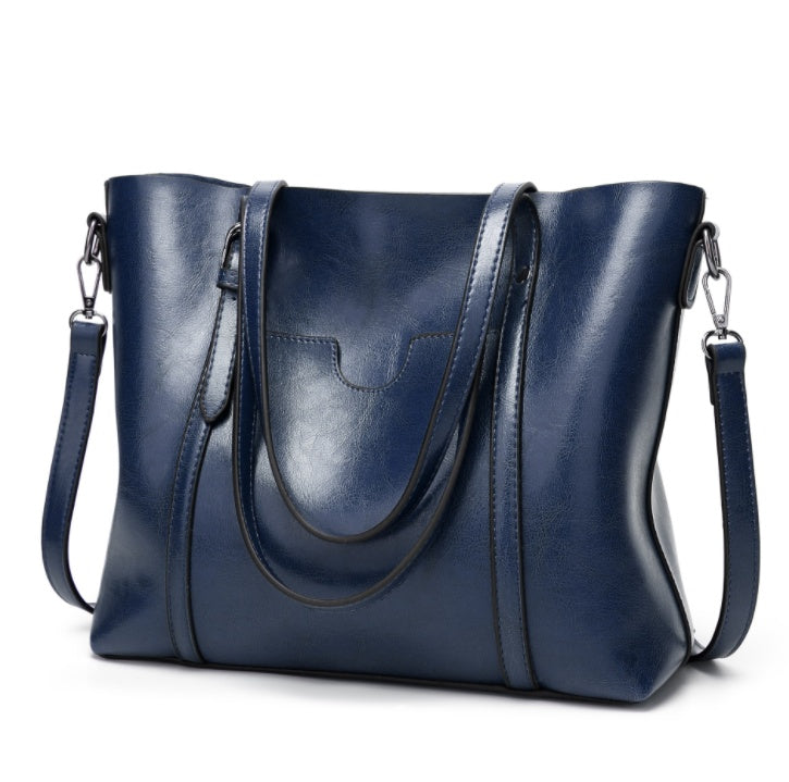 Promotion of 17 new fashion handbags bag retro all-match single shoulder bag simple oil wax portable Tote Bag