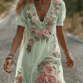 Women's Fashionable New Flower Striped Vest Dress