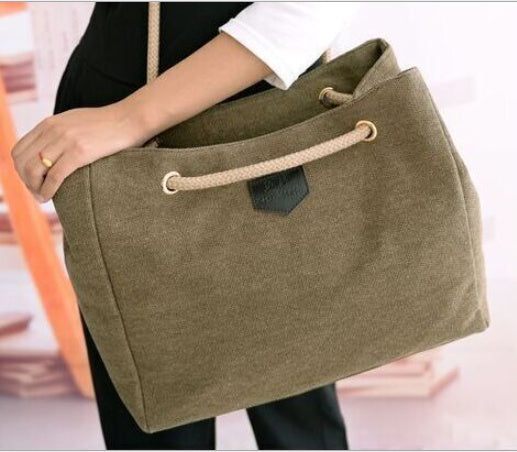 Factory direct new Korean version of the canvas canvas handbags Fashion wild simple trend women's large bags