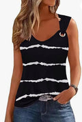 Womens Solid Color Casual Tank Top Sleeveless Asymmetrical Top