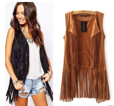 Ethnic Sleeveless Tassels Fringed Cardigan Vest