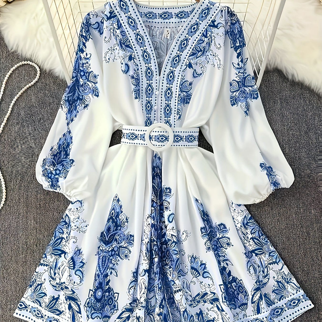 Women's Ethereal Bohemian Printed Dress – High-End Boho