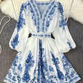Women's Ethereal Bohemian Printed Dress – High-End Boho