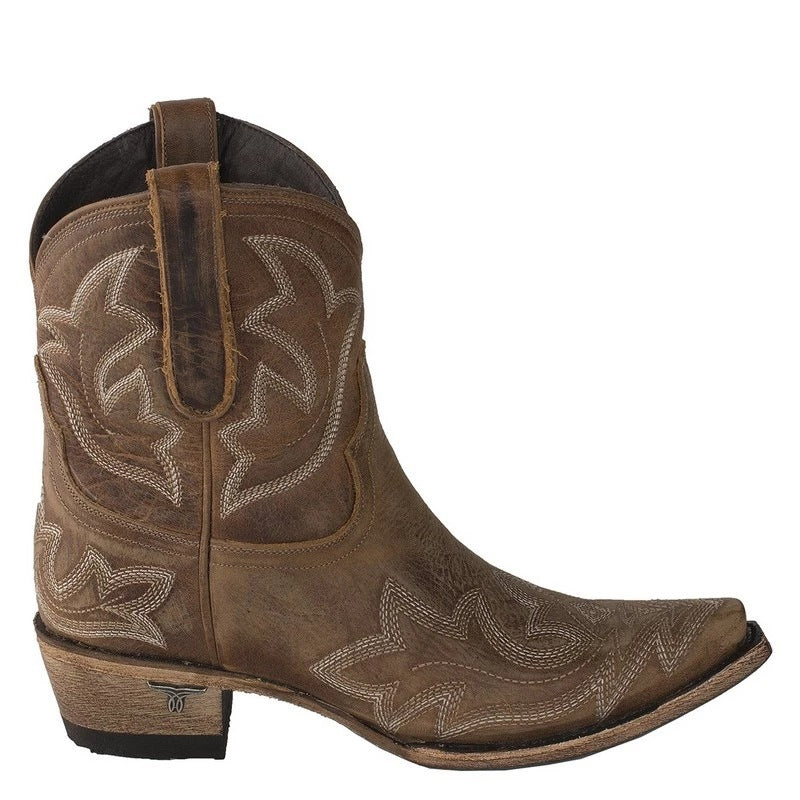 Women's thick heel boots embroidered Martin boots