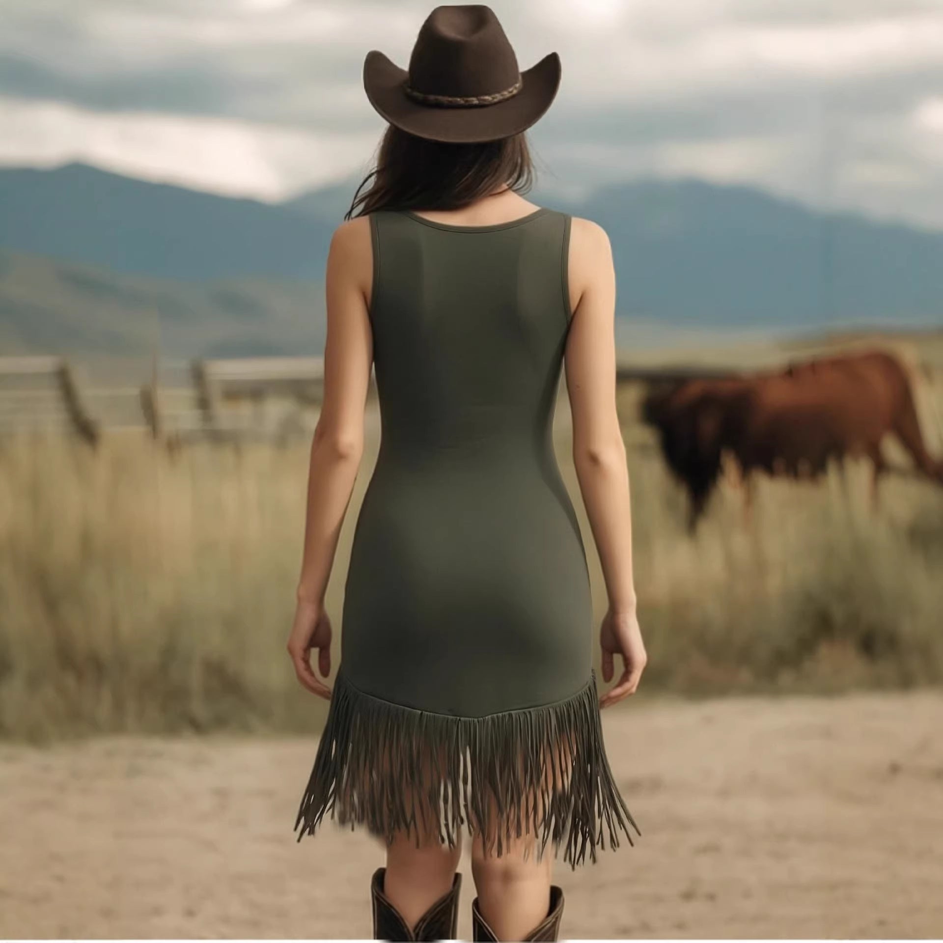 Women's Casual Tassel Dress – Fashionable & Fun