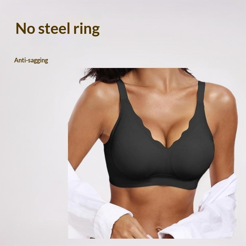 Plus-size Anti-sag Seamless Wavy-edge Lingerie