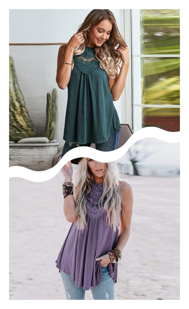 Summer new solid color top