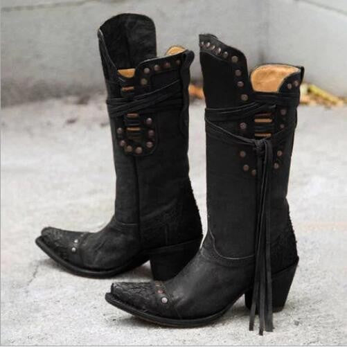 Fringed Pointed Boots