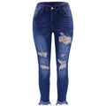 Summer Womens Ripped Skinny Denim Jeans