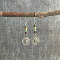 Bohemian Round Beaded Pendant Earrings Vintage