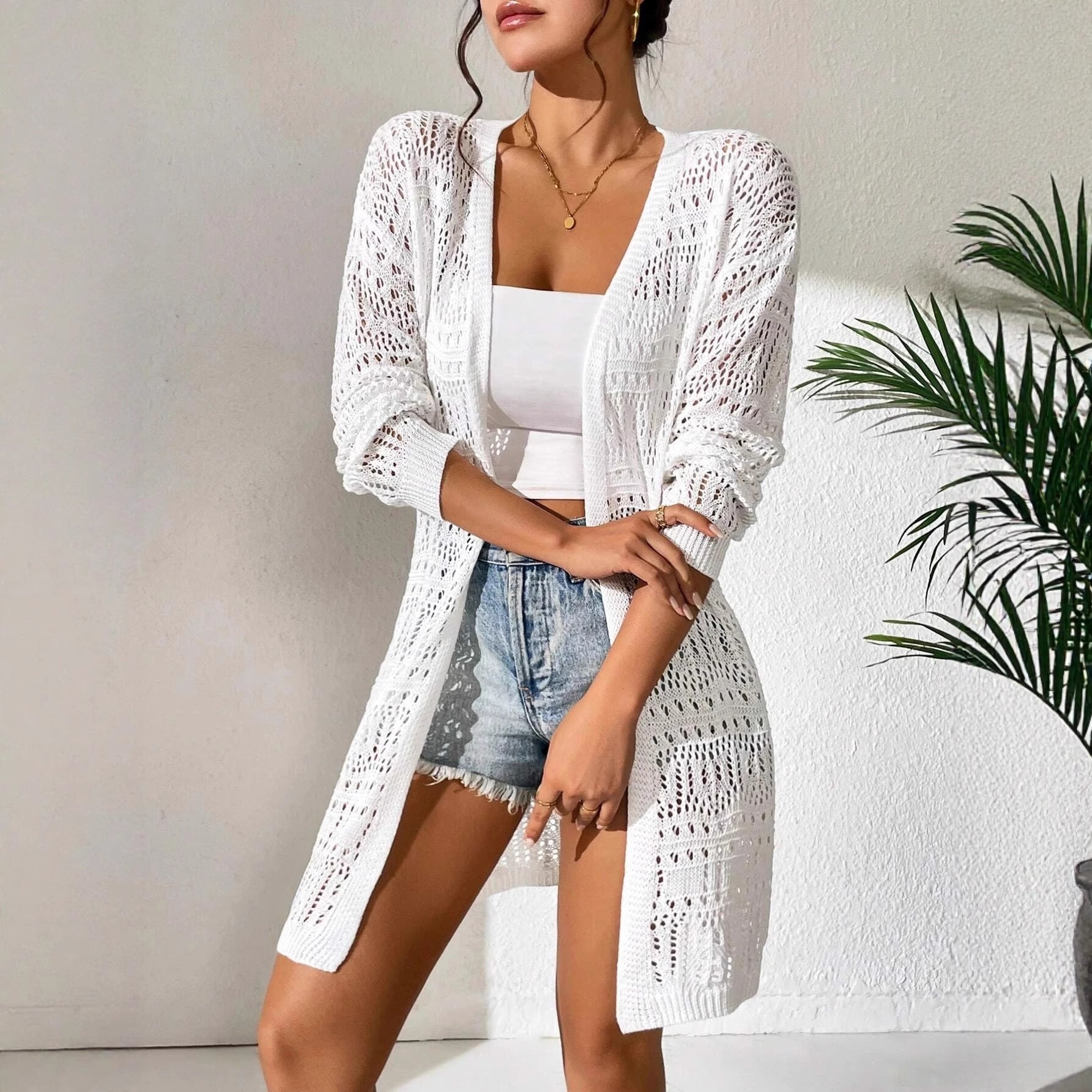 Women's Solid Color Knitted Sweater – Lightweight Summer Style