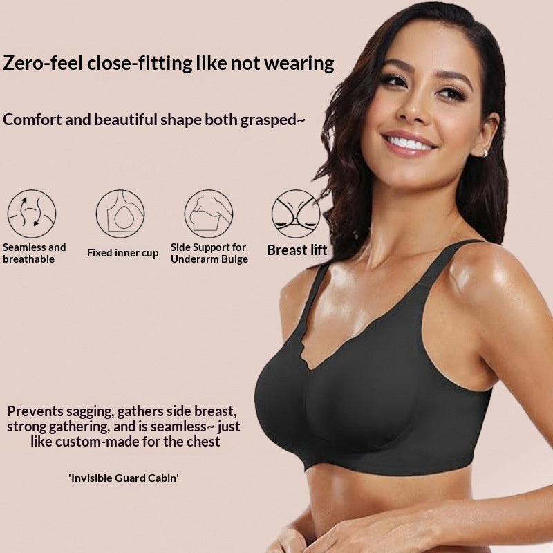 Plus-size Anti-sag Seamless Wavy-edge Lingerie