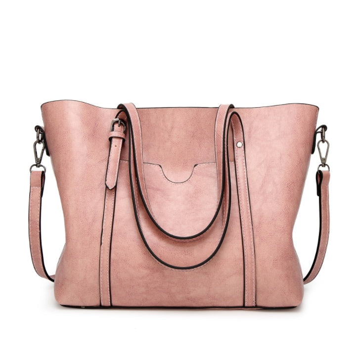 Promotion of 17 new fashion handbags bag retro all-match single shoulder bag simple oil wax portable Tote Bag
