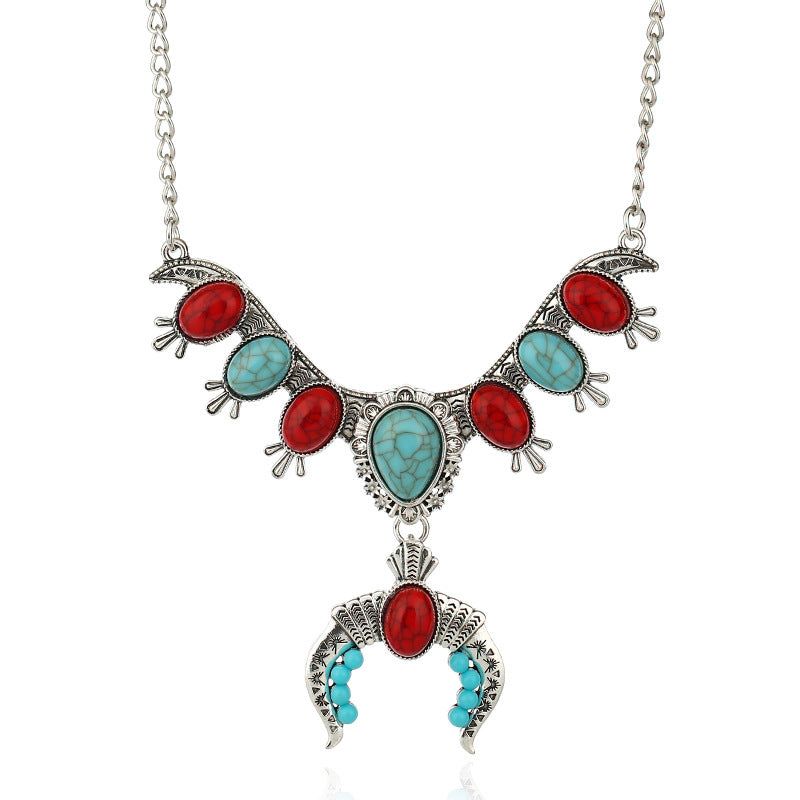 Exaggerated Jewelry Ethnic Style Turquoise Pendant
