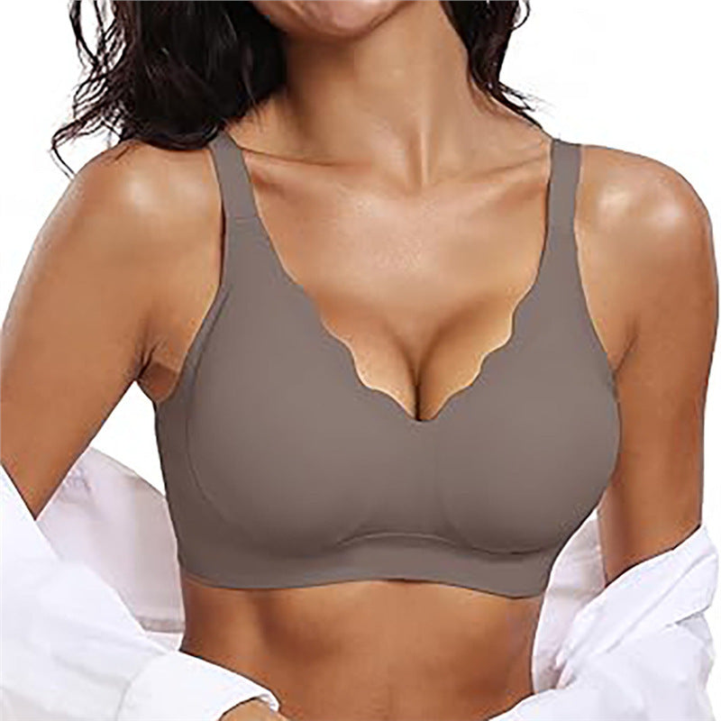 Plus-size Anti-sag Seamless Wavy-edge Lingerie