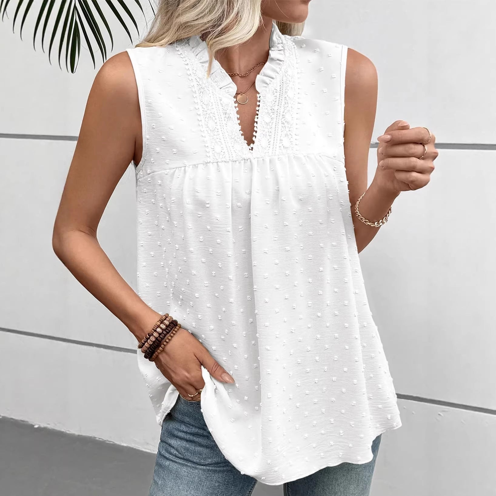 Summer Women's Lace Casual Sleeveless Top