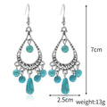 European And American Turquoise Earrings, Bohemian Vintage Style