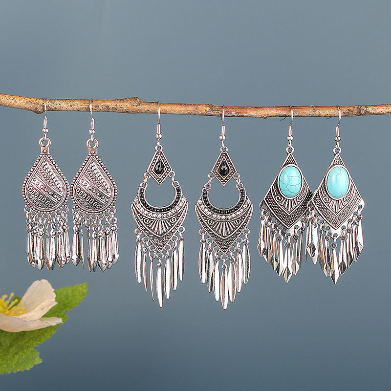 Bohemian Silver Temperament Earrings For Women
