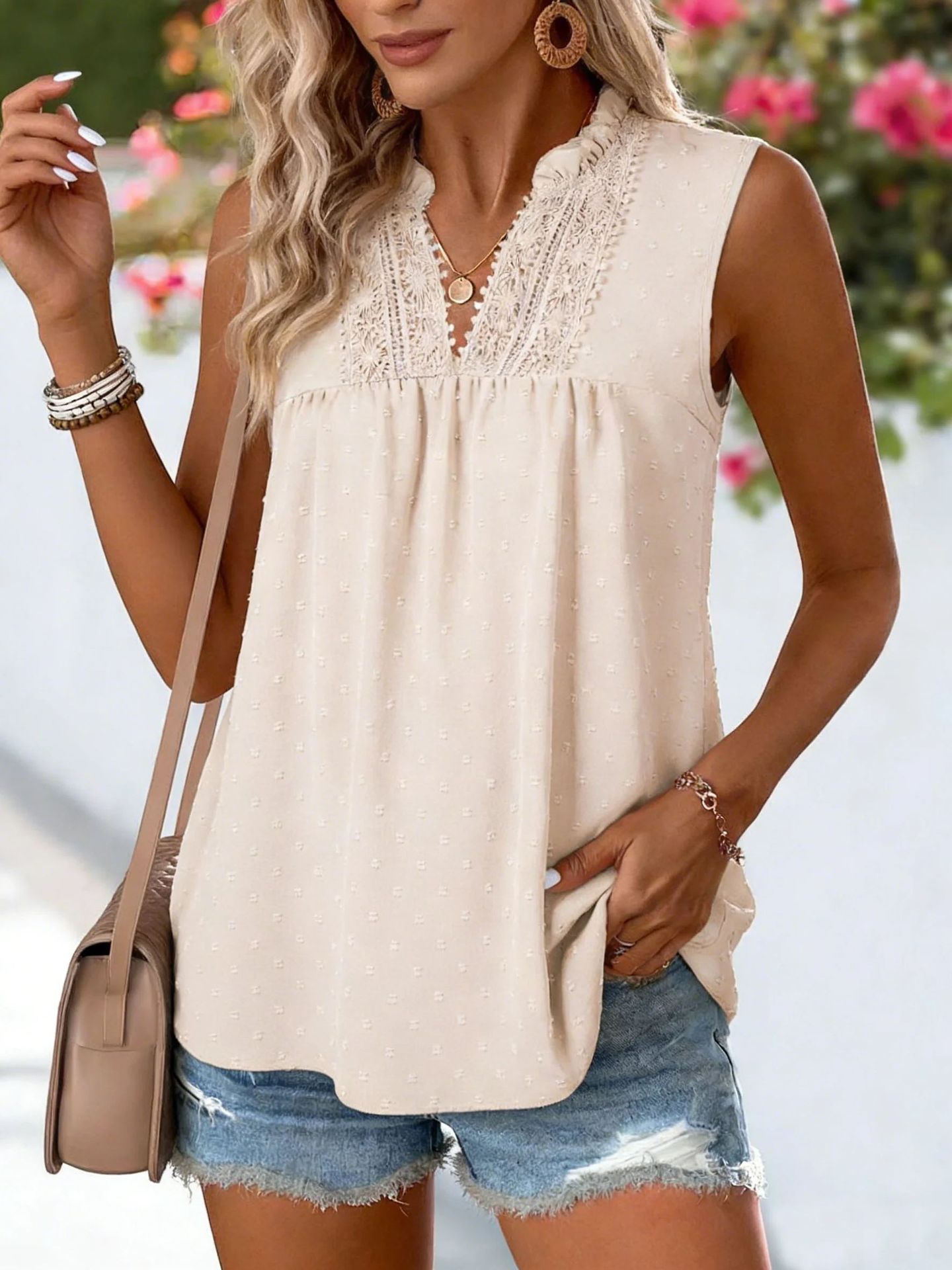 Summer Women's Lace Casual Sleeveless Top