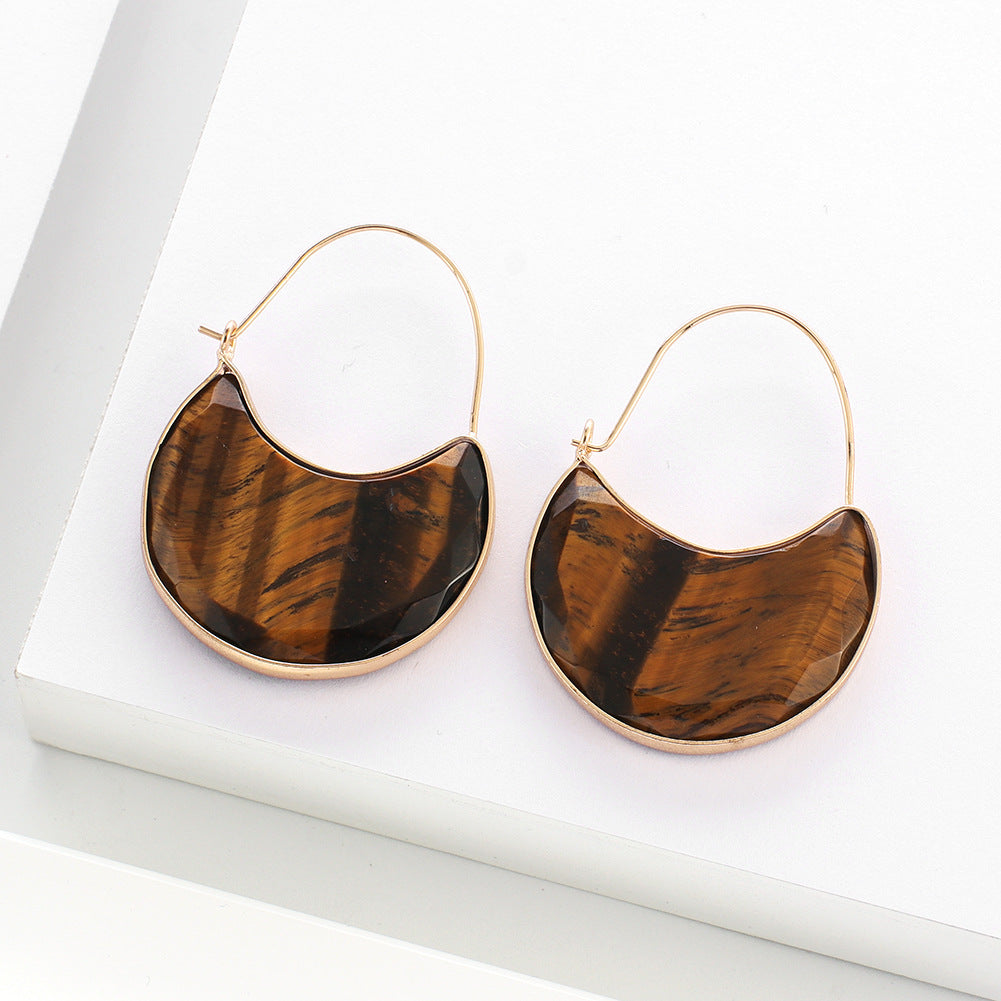 Vintage Turquoise Plated Crescent Earrings