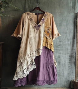 Women's Fashionable New Flower Striped Vest Dress