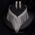 Full-diamond Necklace And Earring Jewelry Set