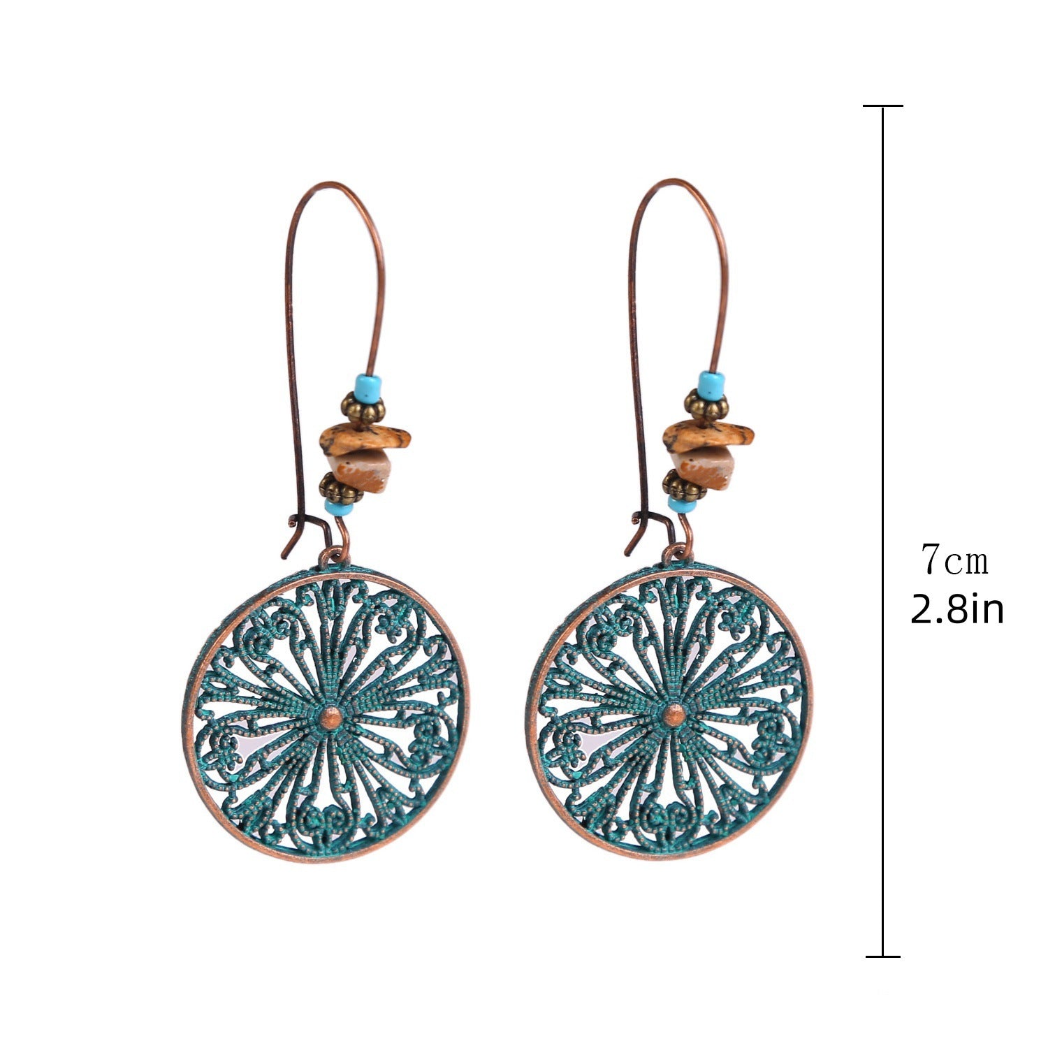 European And American Turquoise Earrings, Bohemian Vintage Style