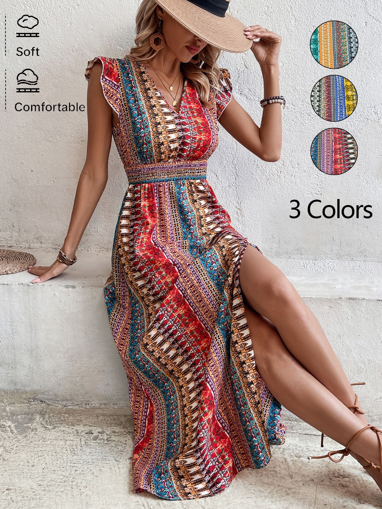 Fashionable Casual Slim-Fit Split Dress For Women