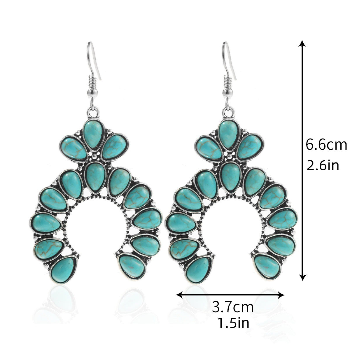 European And American Turquoise Earrings, Bohemian Vintage Style