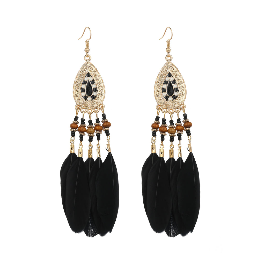 Bohemian Ethnic Style Long Tassel Earrings